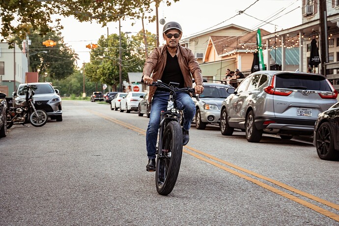 Ride ebike on city road